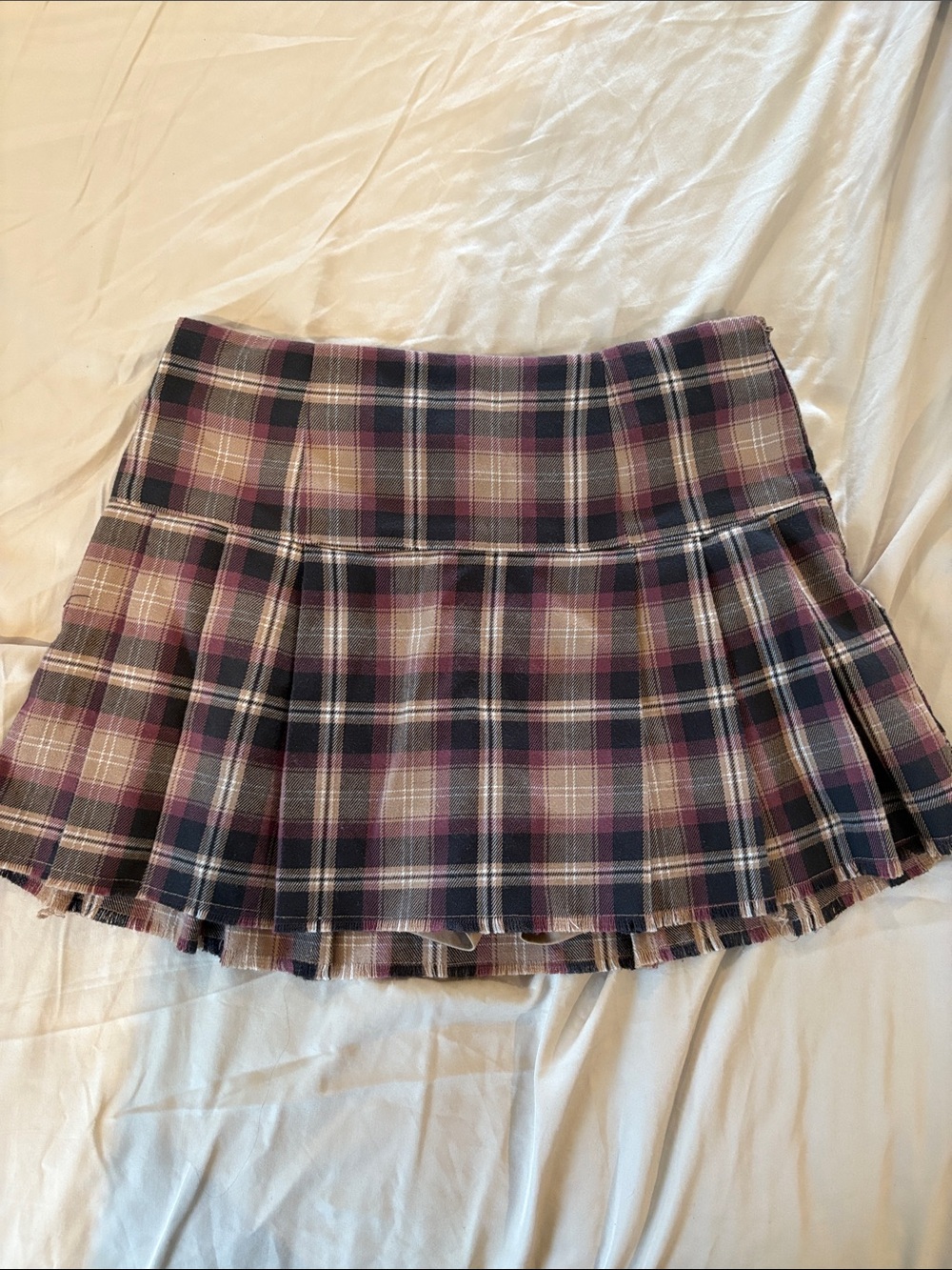 Aeropostale Purple Plaid Pleated Skater Skirt